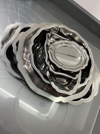 Set 8 Platos Metal Nuevos