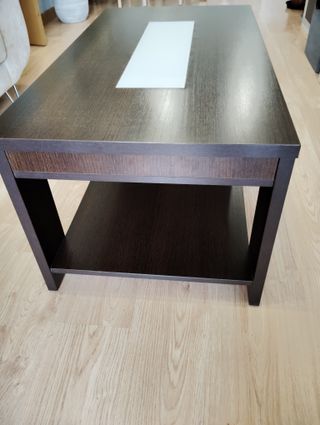Mesa de centro elevable madera y cristal