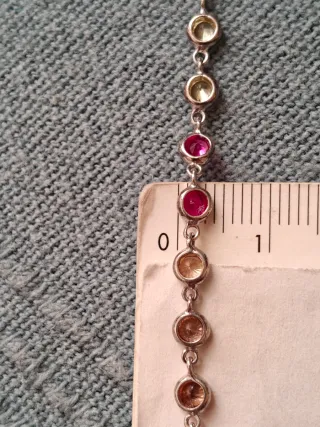 Pulsera y anillo piedras multicolor