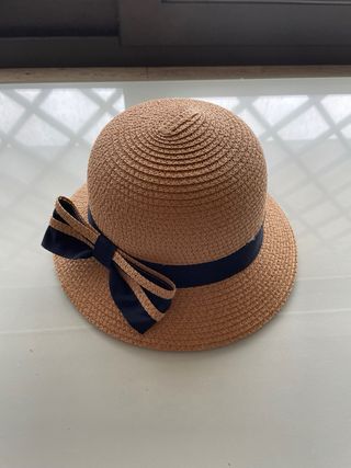 Cappello paglietta bambina con fiocco