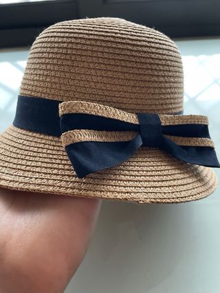 Cappello paglietta bambina con fiocco