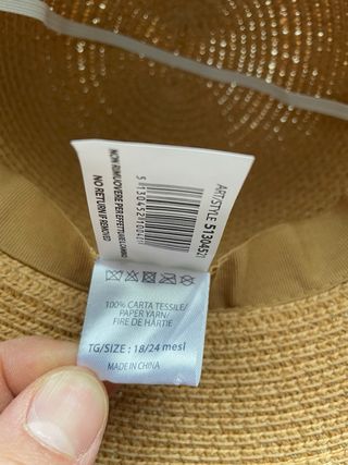 Cappello paglietta bambina con fiocco