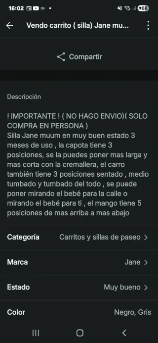 Silla Jane Muum gris y negro