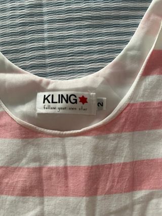 Vestido Kling rayas rosa y blanco Talla XS