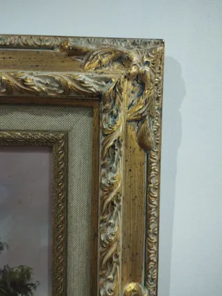 Cuadro Pintura Óleo Paisaje Casas