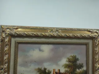 Cuadro Pintura Óleo Paisaje Casas