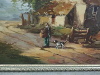 Cuadro Pintura Óleo Paisaje Casas