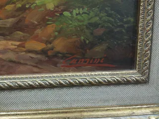 Cuadro Pintura Óleo Paisaje Casas