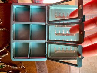 Lote Cucharillas, Señuelo Pesca y fly box vintage