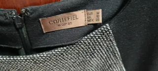 Vestido Cortefiel Negro Gris Talla M