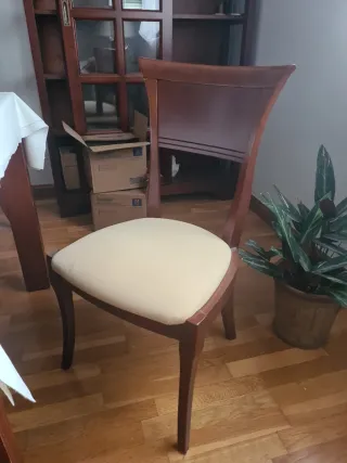 Sillas de comedor madera y tela