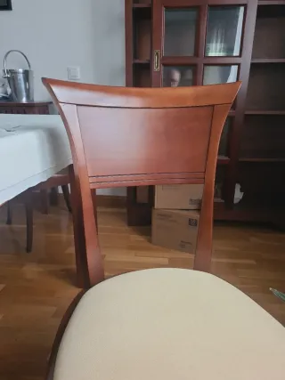 Sillas de comedor madera y tela