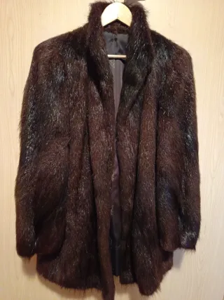 Chaquetón de piel marrónç