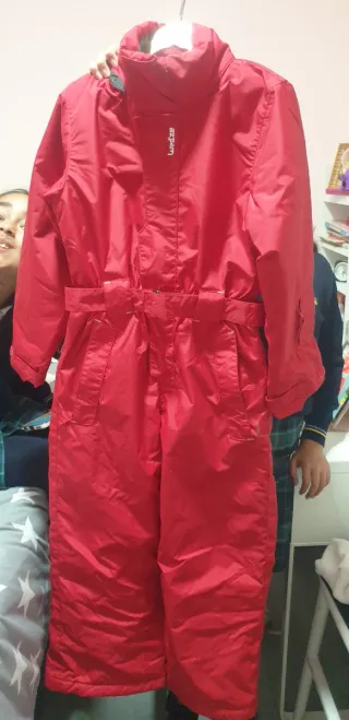 Mono de esquí rojo chica/chico6 a 8 años