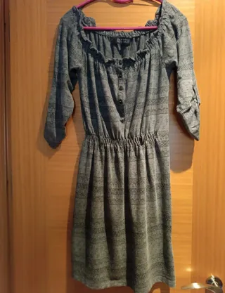 Vestido Zara Basic gris Talla S