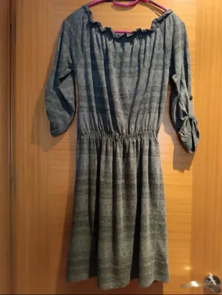 Vestido Zara Basic gris Talla S