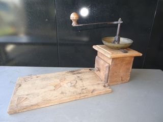 Antiguo Molinillo Café Marquetería S-XIX