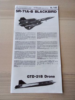 SR-71 BLACKBIRD WITH DRONE MAQUETA ITALERI 1/72