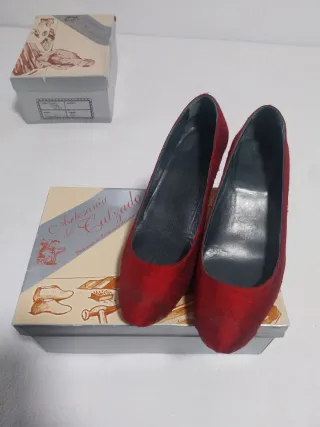 Zapatos rojos de seda.