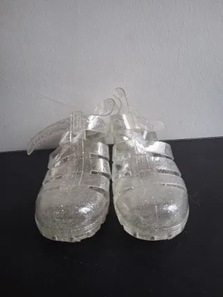 Sandalias pescador tacón plateadas