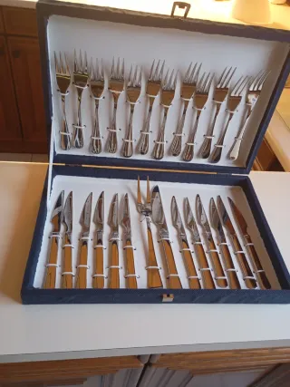 Cubertería Acero Inoxidable Caja Azul