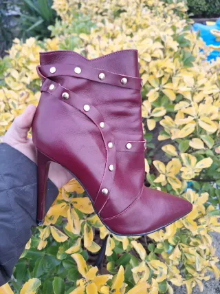 Stivaletti vera pelle oro e rossi tg 36