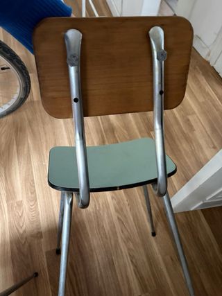 2 Sillas Formica Madera Metal