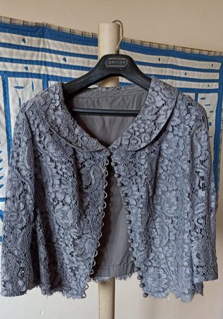 Conjunto fiesta vintage gris encaje