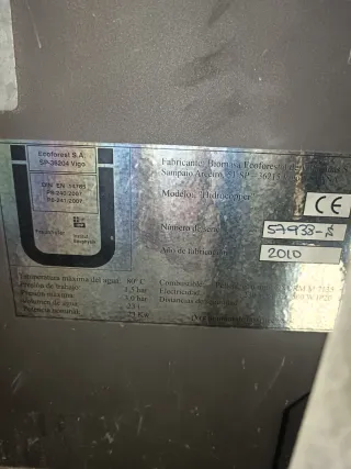 Hidroestufa Biomasa Ecofores 23 kW