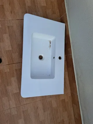 Lavabo de porcelana blanco