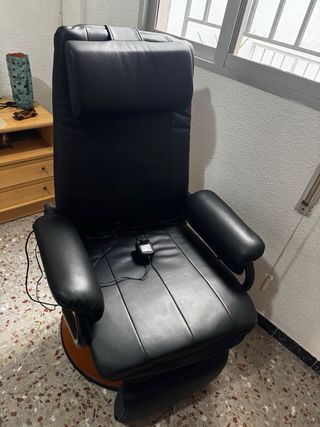 Sillón masaje reclinable polipiel negro