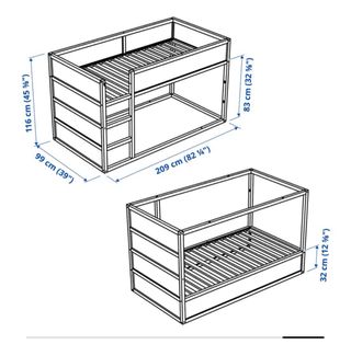 Cama infantil de madera. Cama Kura Ikea