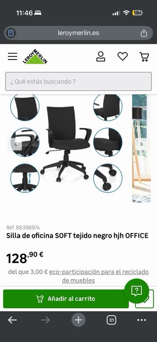 Silla de escritorio negra