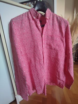 Camisa de cuadros roja y blanca. Emidio Tucci