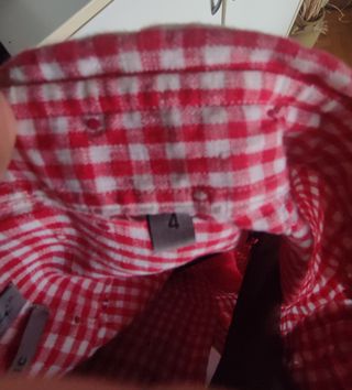 Camisa de cuadros roja y blanca. Emidio Tucci