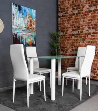 Conjunto de mesa con 4 sillas blanco