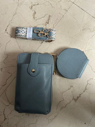 Bolso bandolera con monedero azul