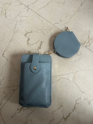 Bolso bandolera con monedero azul