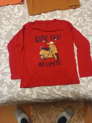 Camisetas niño manga larga T.8 marca KIDS LOTE