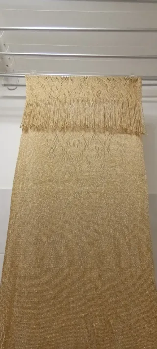 Stola / Sciarpa da sera oro con frange
