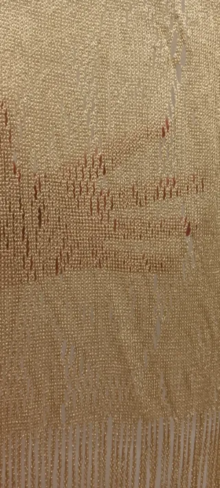 Stola / Sciarpa da sera oro con frange