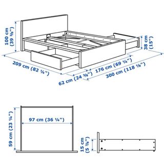Cama IKEA MALM 160x200 con 4 cajones