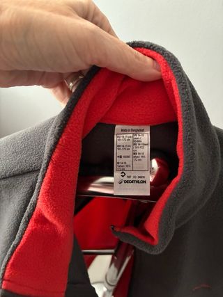 Felpa da escursionismo Quechua grigia e rossa