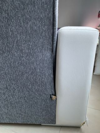 Sofá-cama 3 plazas gris y blanco