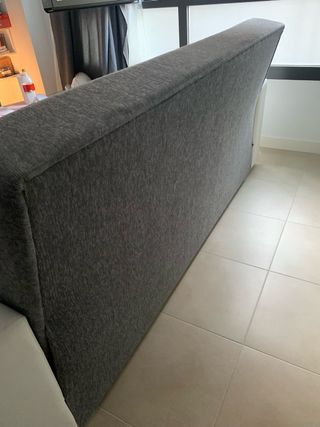 Sofá-cama 3 plazas gris y blanco