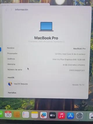 MacBook Pro 2020 256GB Gris
