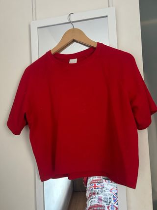 Camiseta crop top roja niña 11/12 años
