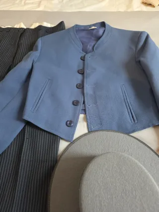 Conjunto traje corto Feria azul niña y sombrero