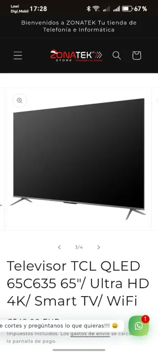 Televisor TCL Qled ultra 65 4K Smart TV