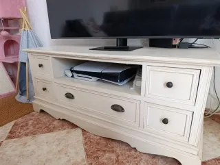 Mueble TV madera blanco